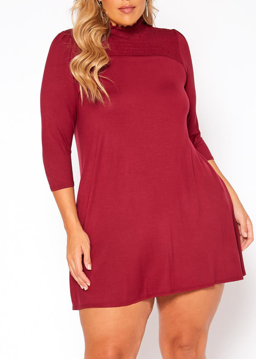 curvy woman in mini dress HI Plus Size Women Smocked Detail Made USA deep sweetheart Hidden Back Zipper Wedding Dress 2026 Ivory Color:Kiwi S0072