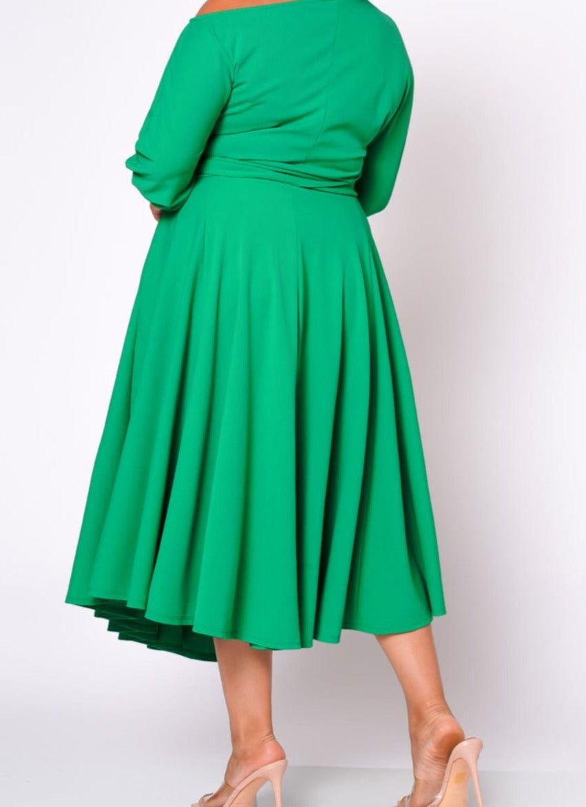 Hi Curvy Plus Size Women Flare Maxi Dress Made In USA