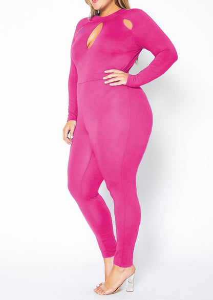 Hi Curvy Plus Size Women Cutout Bodycon Jumpsuit