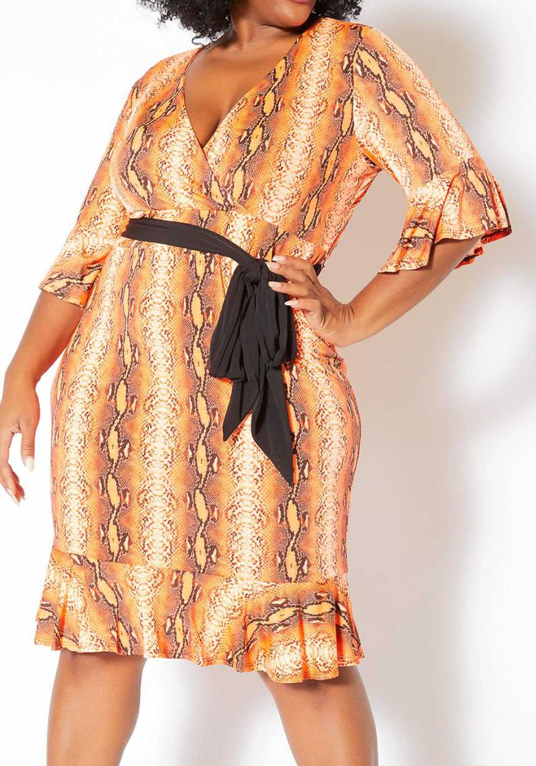 HI Curvy Plus Size Women Slit Details Mini Dress Made in USA