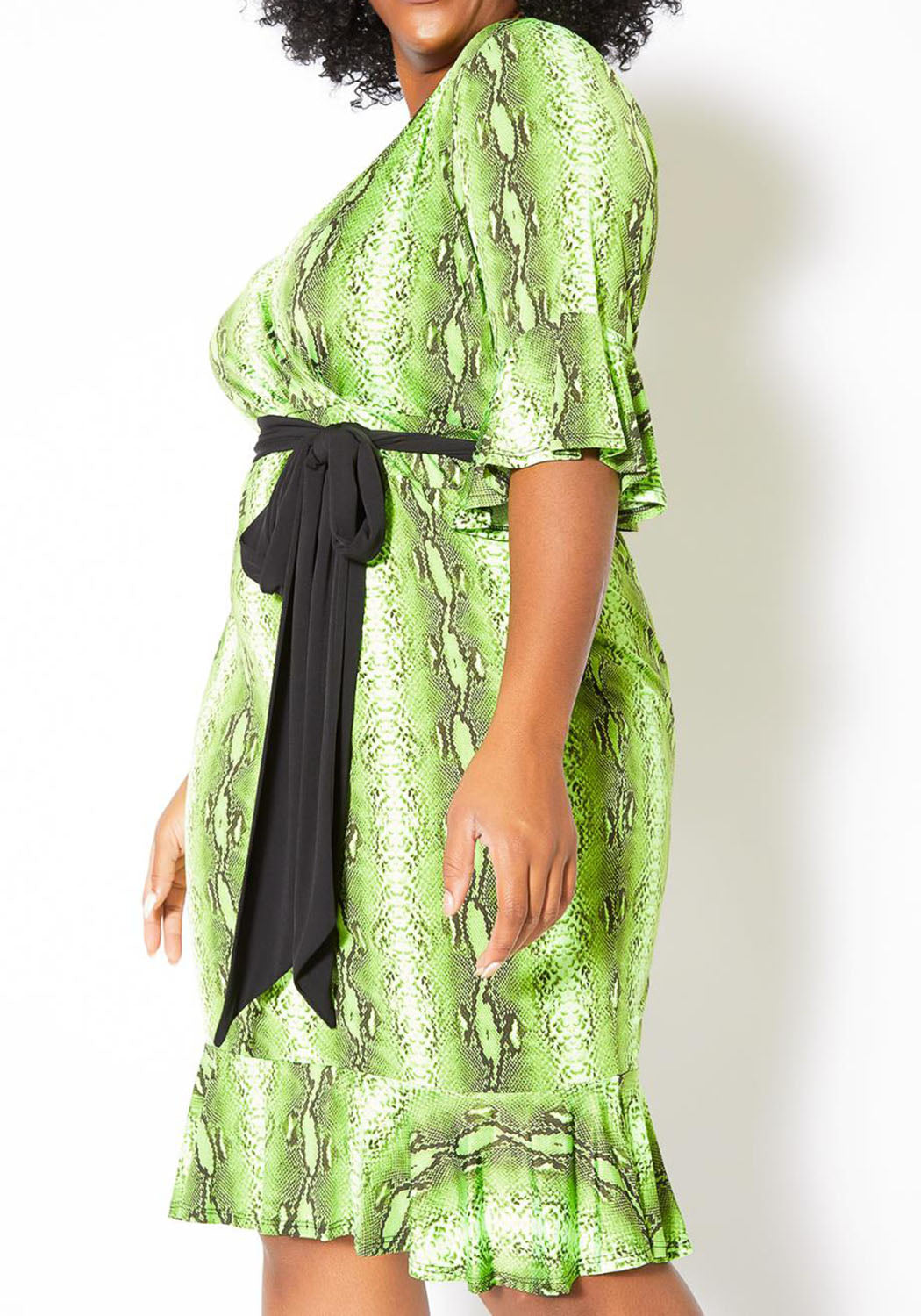 HI Curvy Plus Size Women Slit Details Mini Dress Made in USA