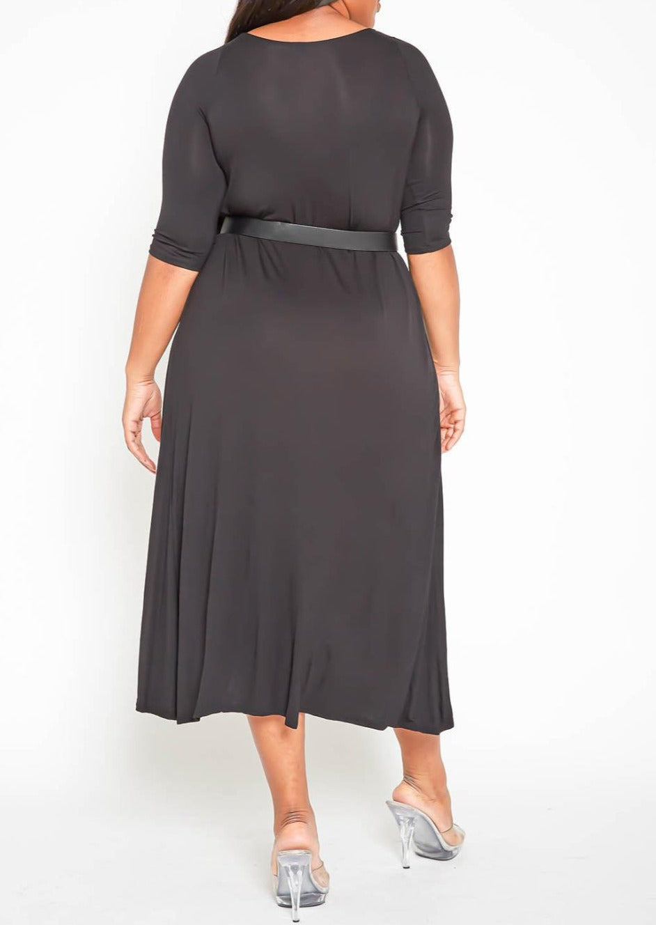 HI Curvy Plus Size Women Relaxed Style Crew neck Dress made in USA