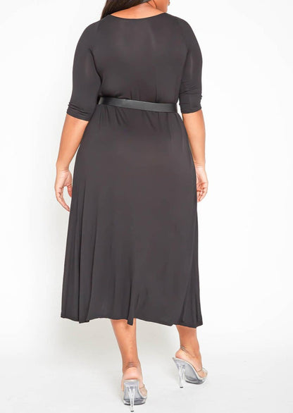 HI Curvy Plus Size Women Relaxed Style Crew neck Dress made in USA