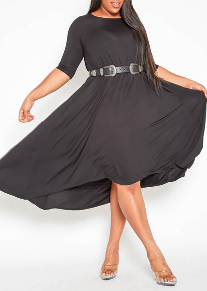 HI Curvy Plus Size Women Relaxed Style Crew neck Dress made in USA