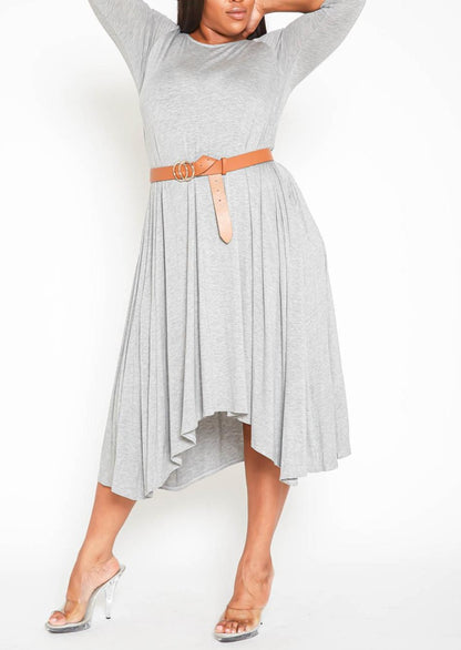 HI Curvy Plus Size Women Relaxed Style Crew neck Dress made in USA