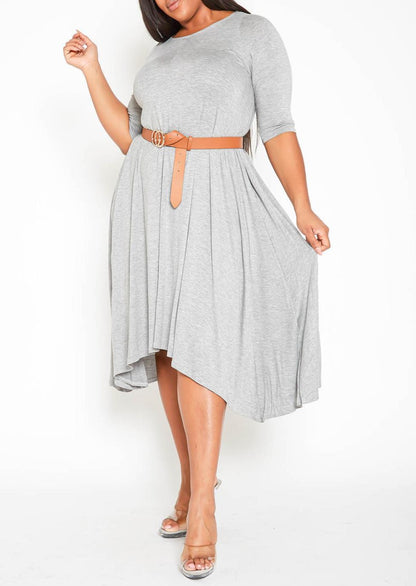 HI Curvy Plus Size Women Relaxed Style Crew neck Dress made in USA