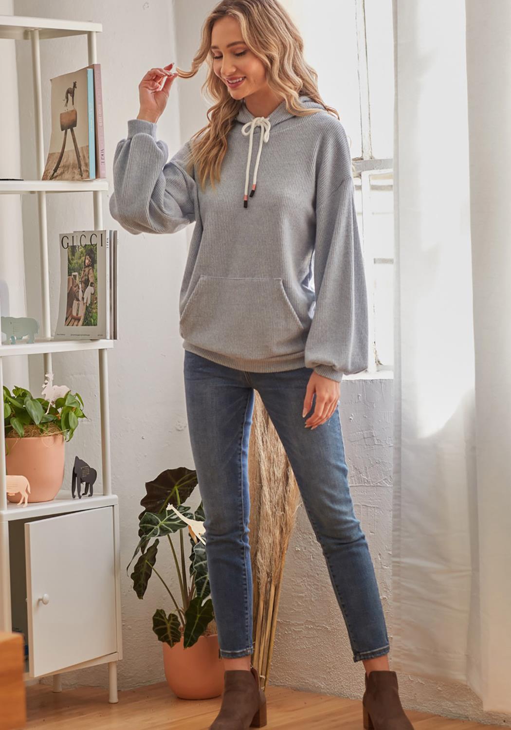 HI Curvy Fashion Casual Knitwear Hoodie