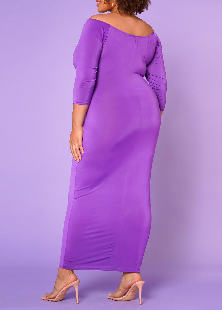 Plus Size Women Sincere Off Shoulder Bodycon Maxi Dress Made in USA Plus Size Women Sincere Off Shoulder Bodycon Maxi Dress Made in USA