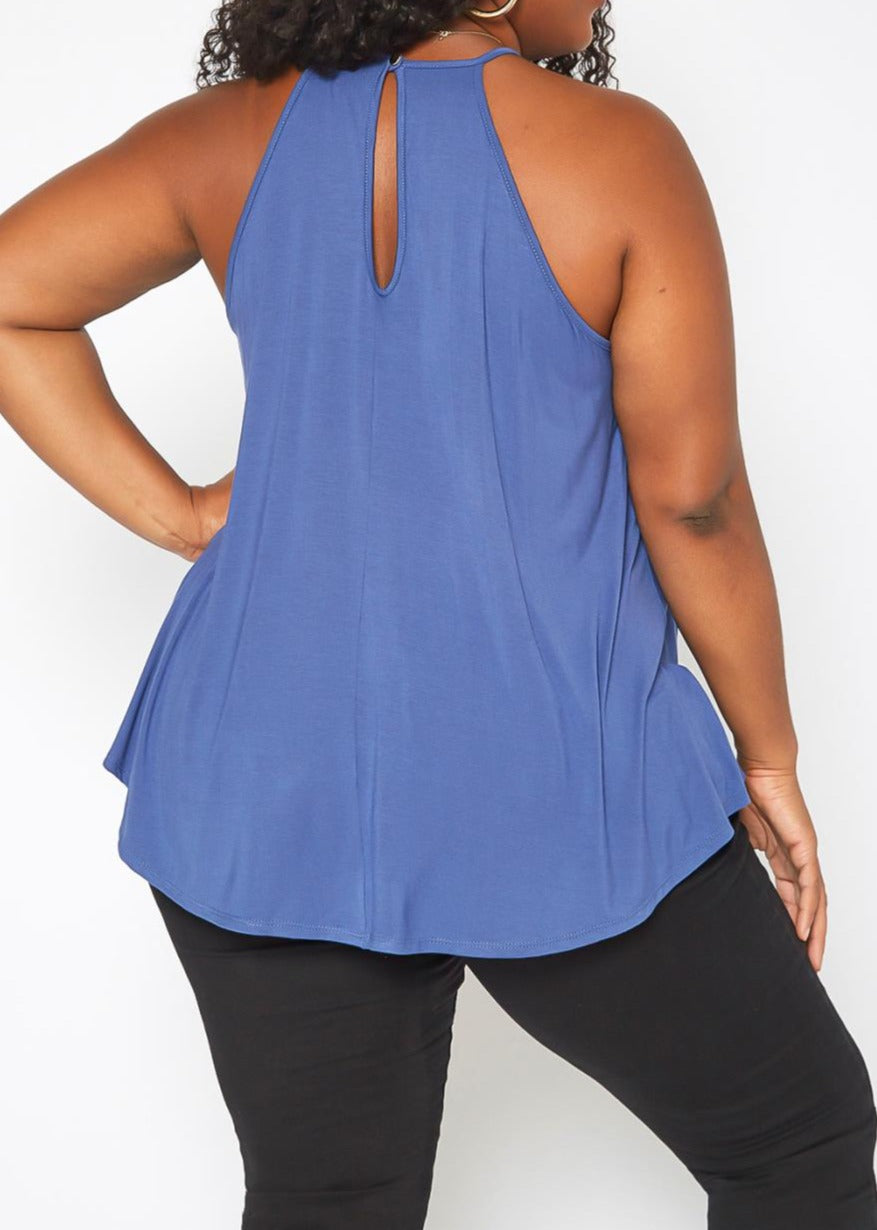 HI Curvy Plus Size Crochet Hem Cami Top