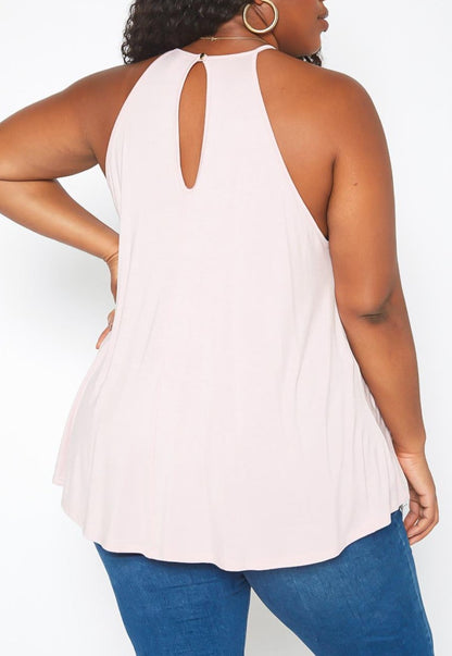 HI Curvy Plus Size Crochet Hem Cami Top