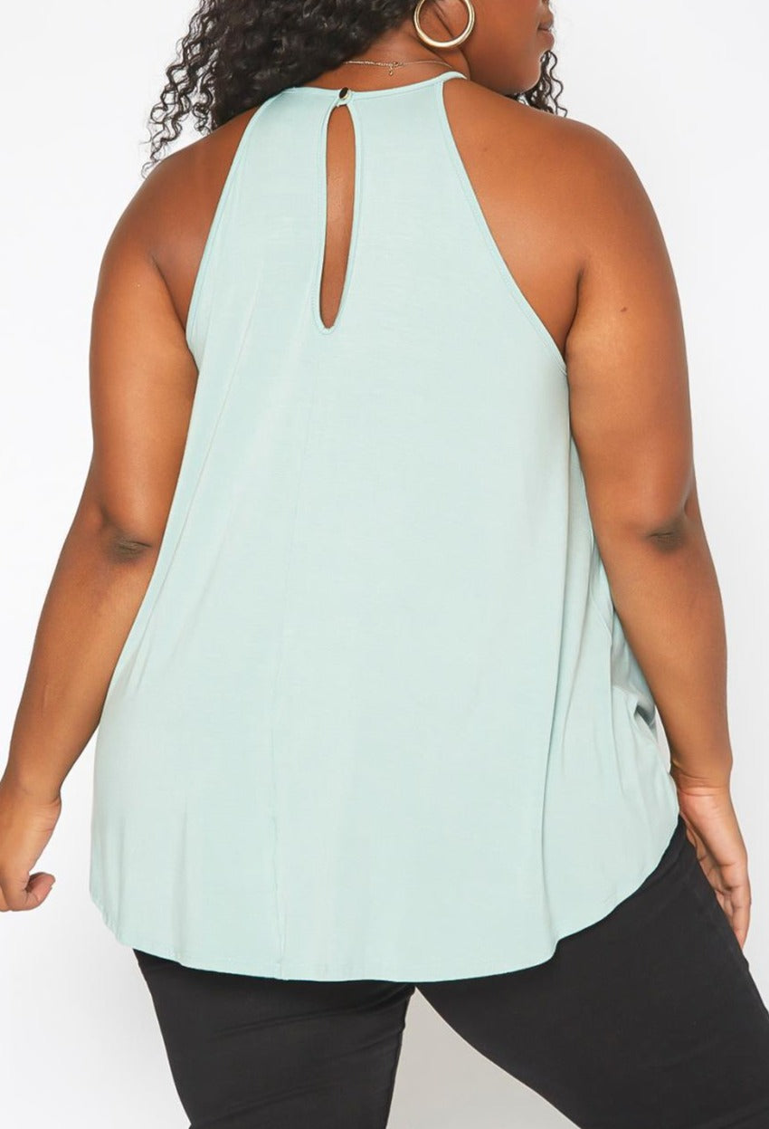 HI Curvy Plus Size Crochet Hem Cami Top