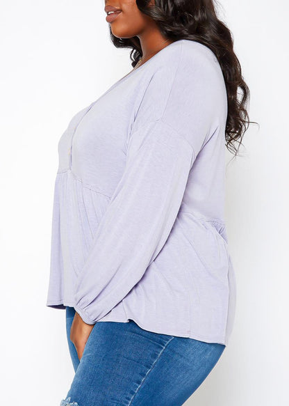 HI Curvy Plus Size Women Relaxed Fit Peplum Top Made in USA