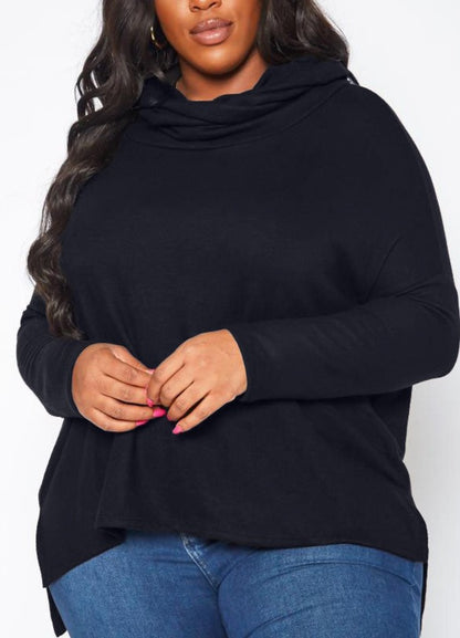 Hi Curvy Plus Size Women Cowl Neck Knit Sweater  Made in USA