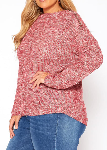 HI Curvy Plus Size Women Waffle Knit Sweater Made in USA