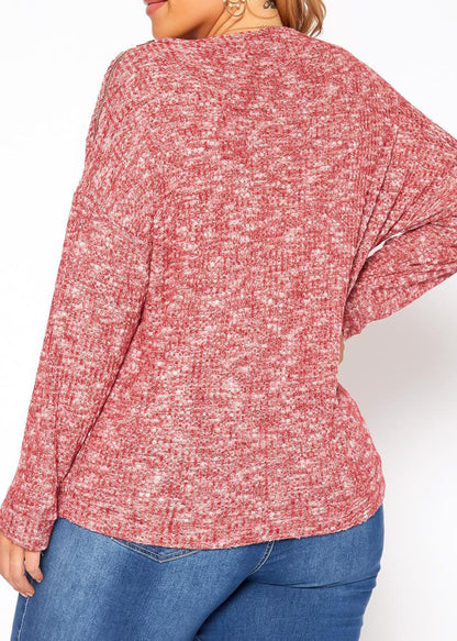 HI Curvy Plus Size Women Waffle Knit Sweater Made in USA
