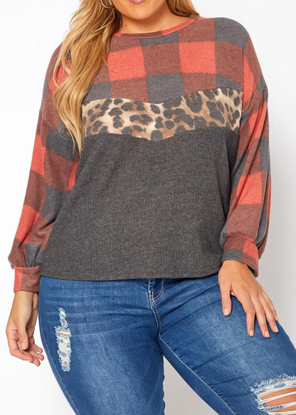 Hi Curvy Plus Size Women Pattern Splice Knit Sweater Made In USA