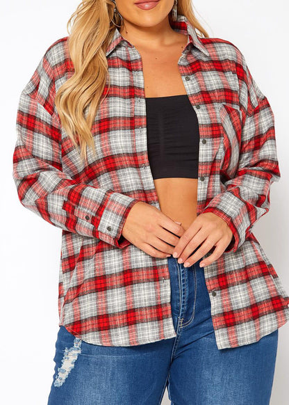 Hi Curvy Plus Size Women Plaid Flannel JacketHi Curvy Plus Size Women Plaid Flannel Sweatshirts