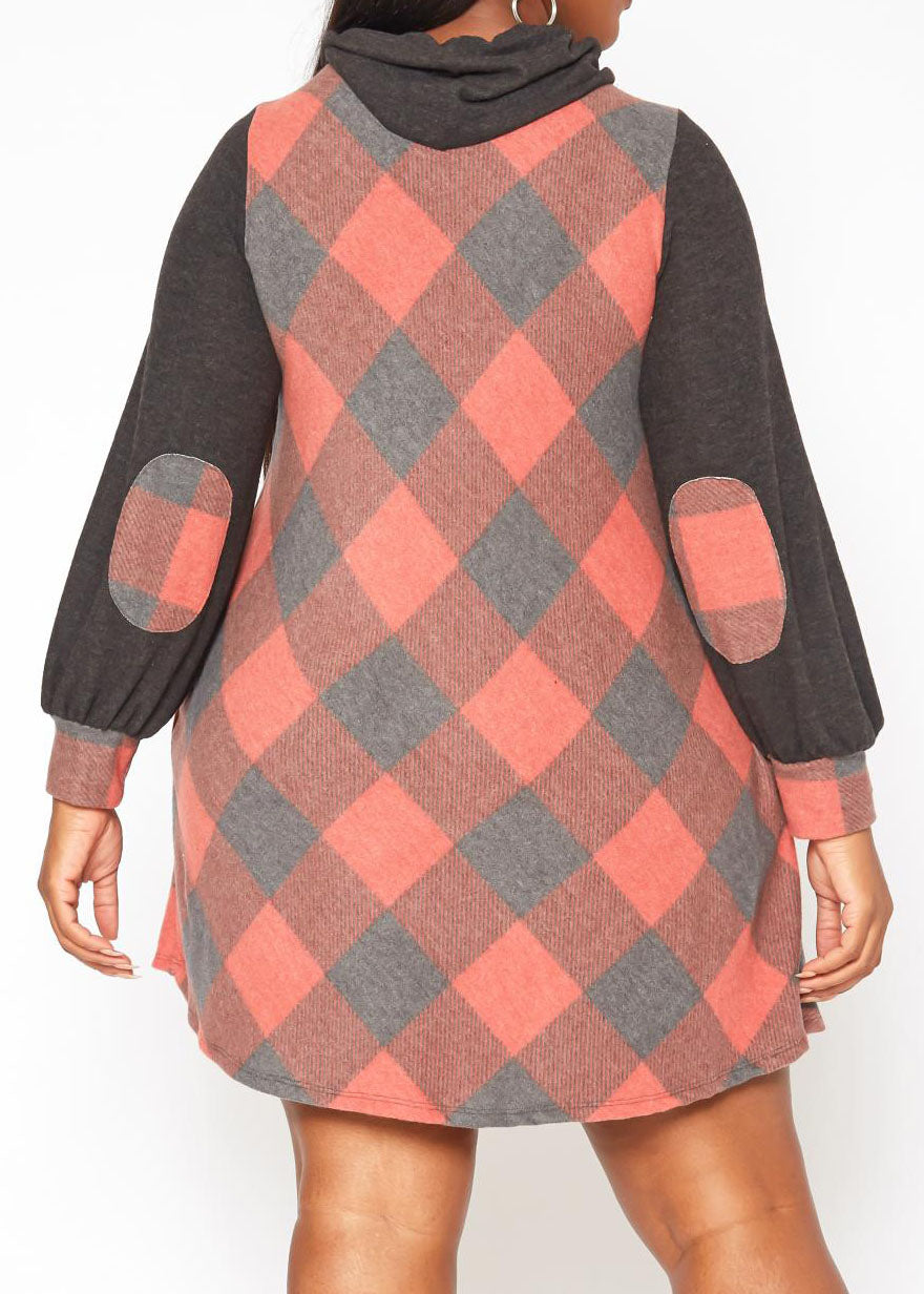Hi Curvy Plus Size Women Funnel Neck Mini Dress Made In USA