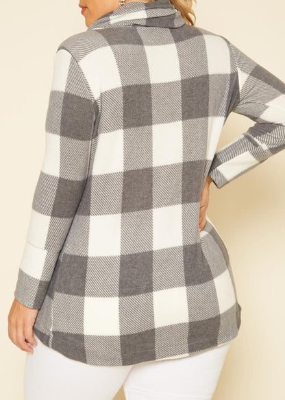Hi Curvy Plus Size Women Funnel Neck Sweater Made In USA