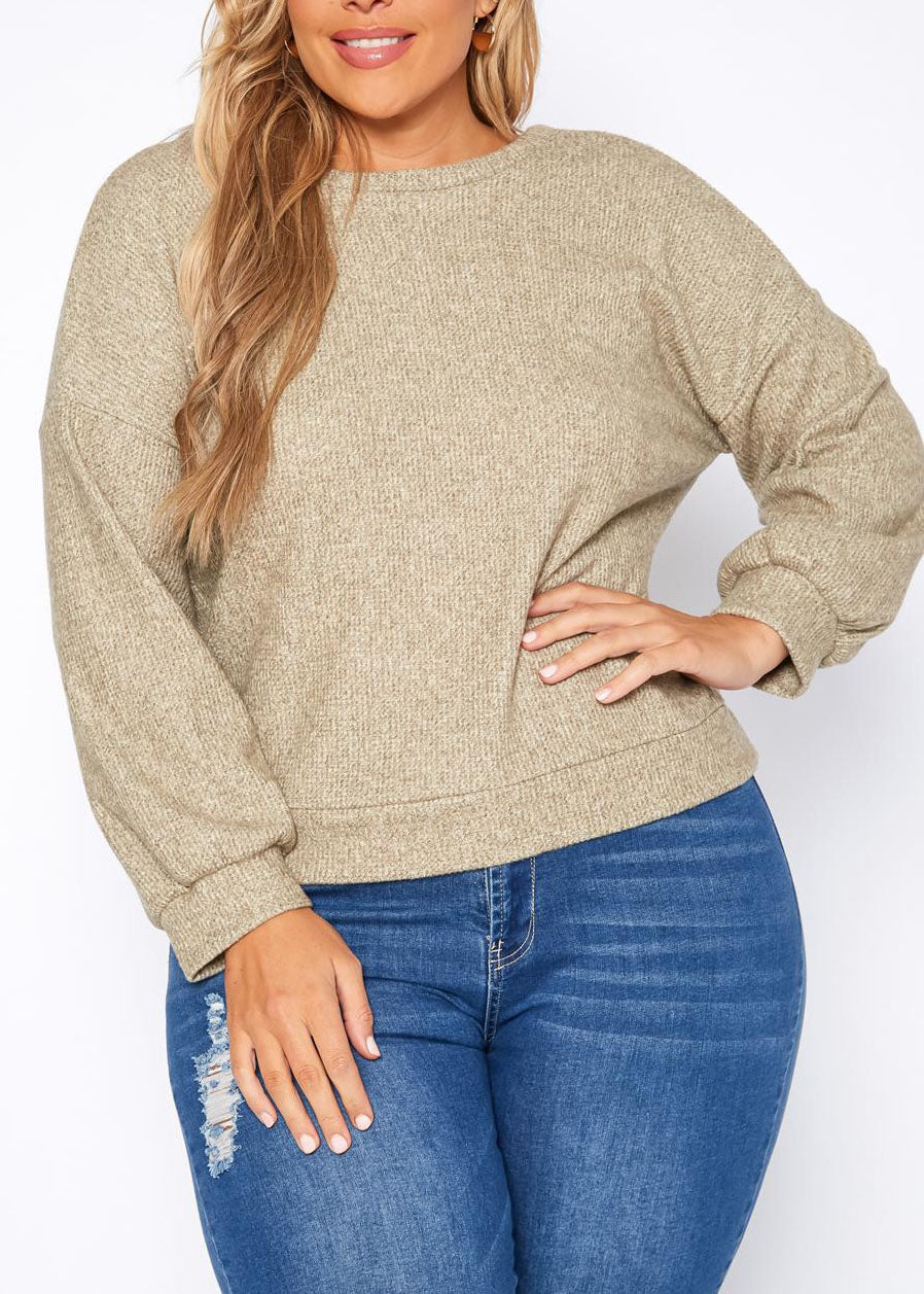 Hi Curvy Plus Size Women Open Back Knit Sweater