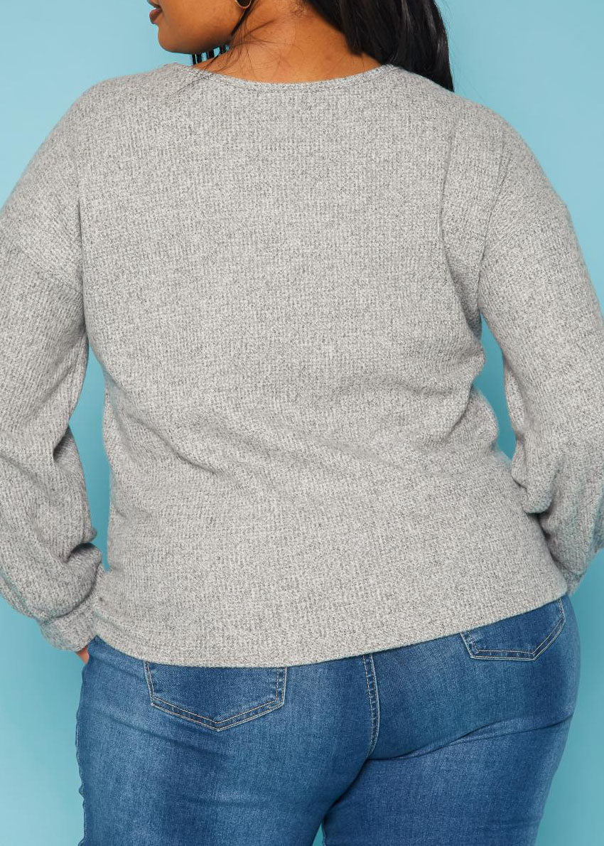 Hi Curvy Plus Size Women Lace Detail Knit Sweater