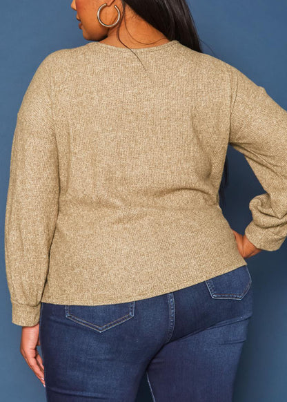 Hi Curvy Plus Size Women Lace Detail Knit Sweatshirts