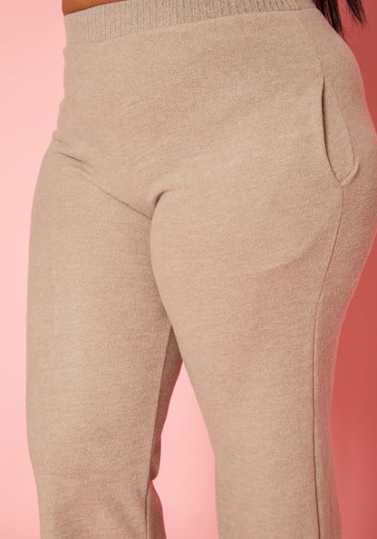 HI Curvy Plus Size High Waist Knit Lounge Pants With Pockets