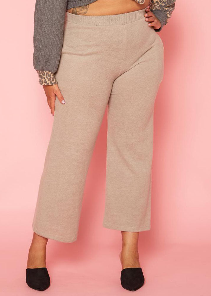 HI Curvy Plus Size High Waist Knit Lounge Pants With Pockets