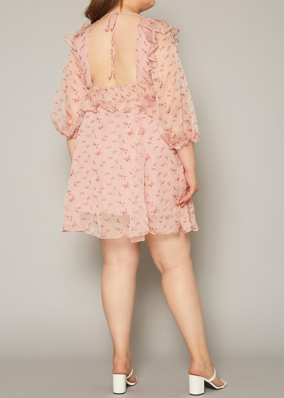 Hi Curvy Plus Size Women Floral Print Flare Mini Dress