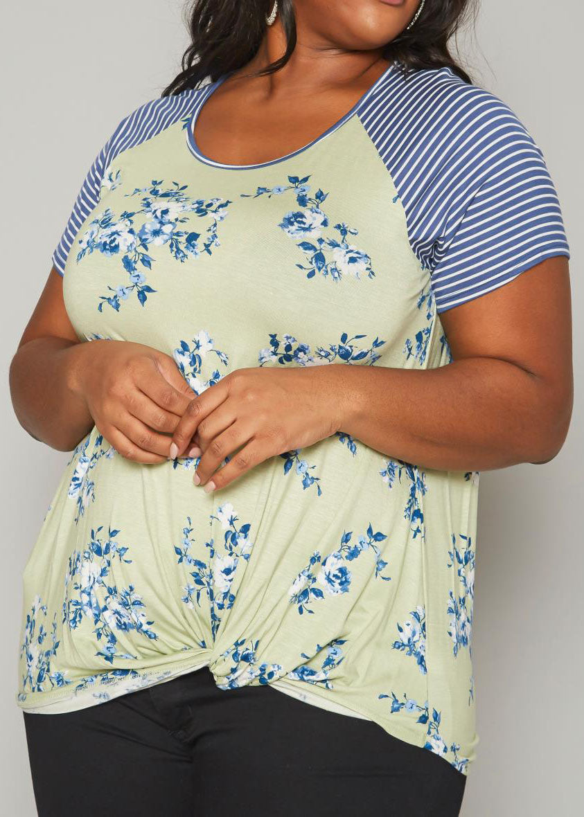Hi Curvy Plus Size Women Tiered Ruffle Short Sleeves Top