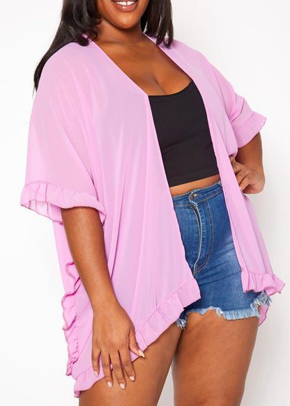HI Curvy Plus Size Women Open Front Duster Cardigan Made In USA