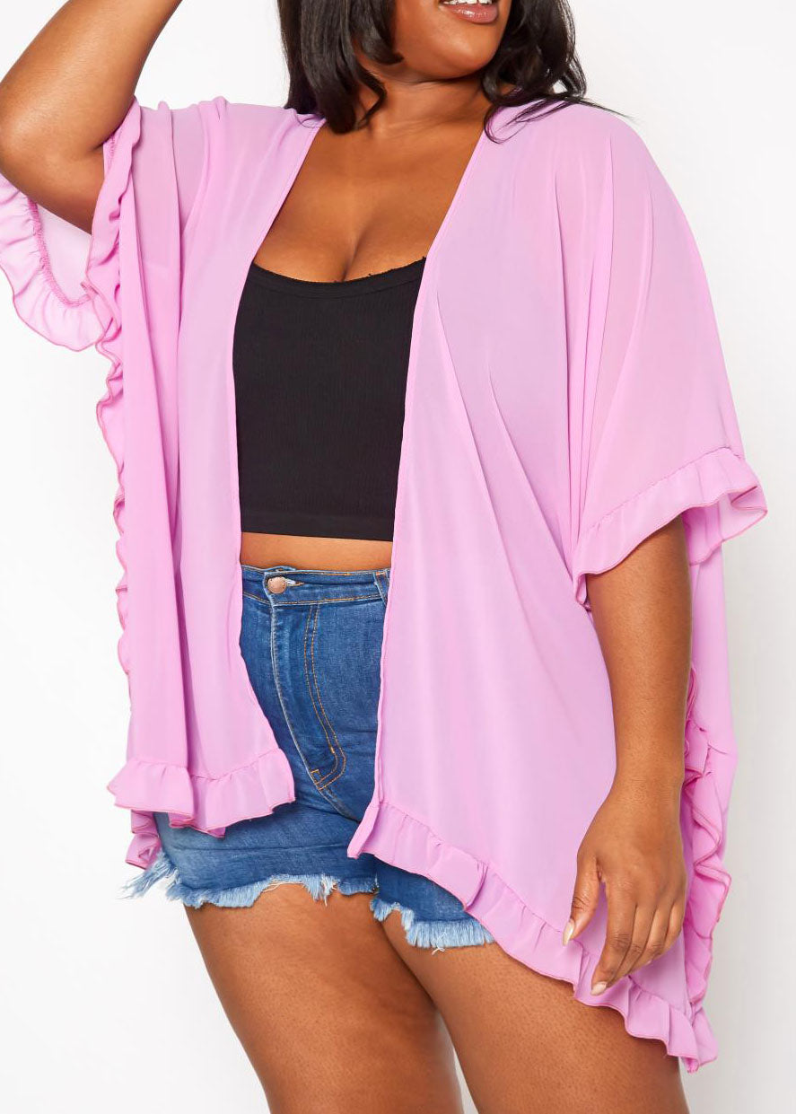 HI Curvy Plus Size Women Open Front Duster Cardigan Made In USA