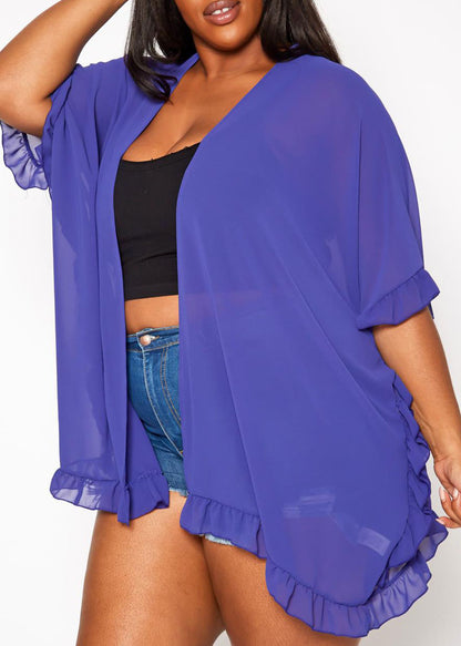 HI Curvy Plus Size Women Open Front Duster Cardigan Made In USA
