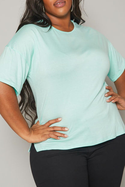 Hi Curvy Plus Size Women Embroidered Short Sleeve T-Shirts