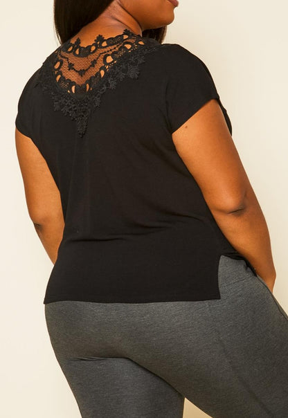 Hi Curvy Plus Size Embroidered V-Neck Top