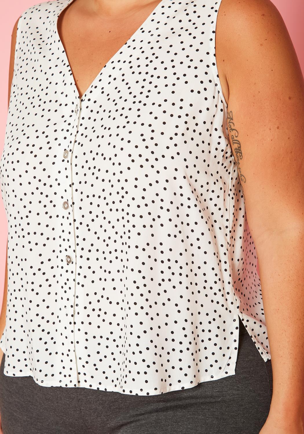 Hi Curvy Plus Size Polka Dot Top