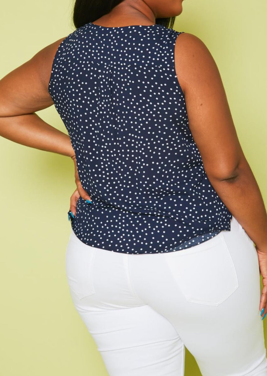 Hi Curvy Plus Size Polka Dot Top