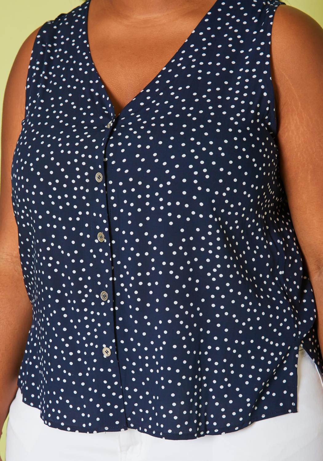 Hi Curvy Plus Size Polka Dot Top