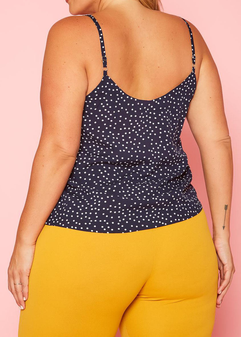 HI Curvy Plus Size Women Polka Dot Cami Top