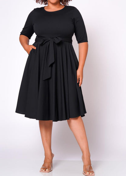 Experience the thrill of curves with our HI Curvy Plus Size Women Fit &amp; Flare Mini Dress! Show off your bold style and embrace your figure with confidence. This dress is designed to flatter and accentuate your curves, making it perfect for any daring and adventurous fashionista.