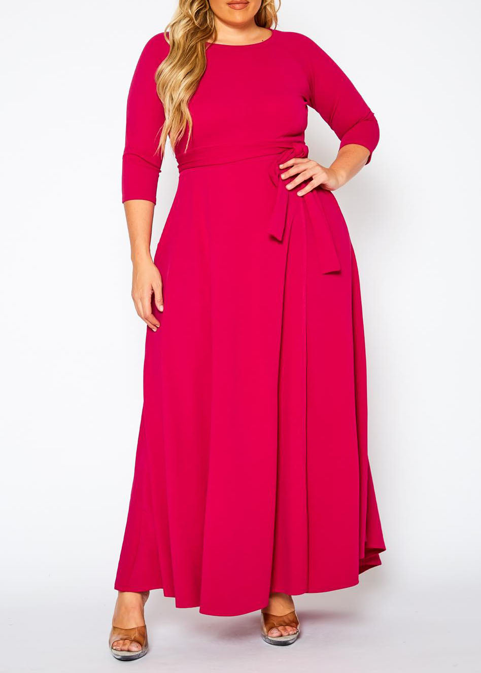Hi Curvy Plus Size Women Effortless Fit & Flare Maxi Dress Hi Curvy Plus Size Women Effortless Fit & Flare Maxi Dress