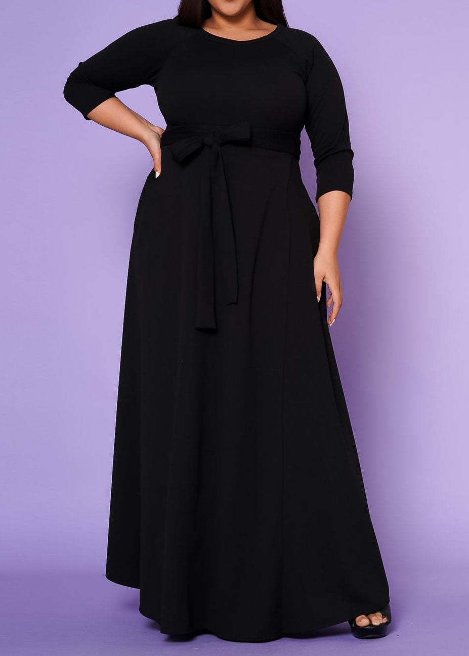 Hi Curvy Plus Size Women Effortless Fit & Flare Maxi Dress Hi Curvy Plus Size Women Effortless Fit & Flare Maxi Dress