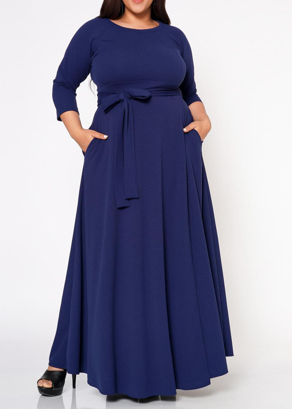 Hi Curvy Plus Size Women Effortless Fit & Flare Maxi Dress Hi Curvy Plus Size Women Effortless Fit & Flare Maxi Dress