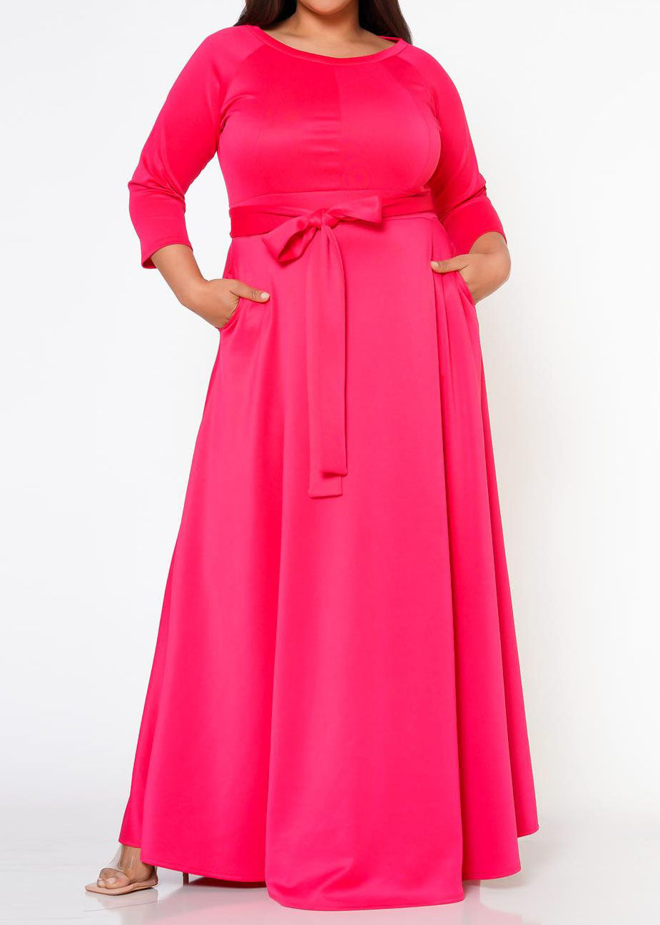 plus size womens maxi dresses Hi Curvy Plus Size Women Effortless Fit & Flare Maxi Dress