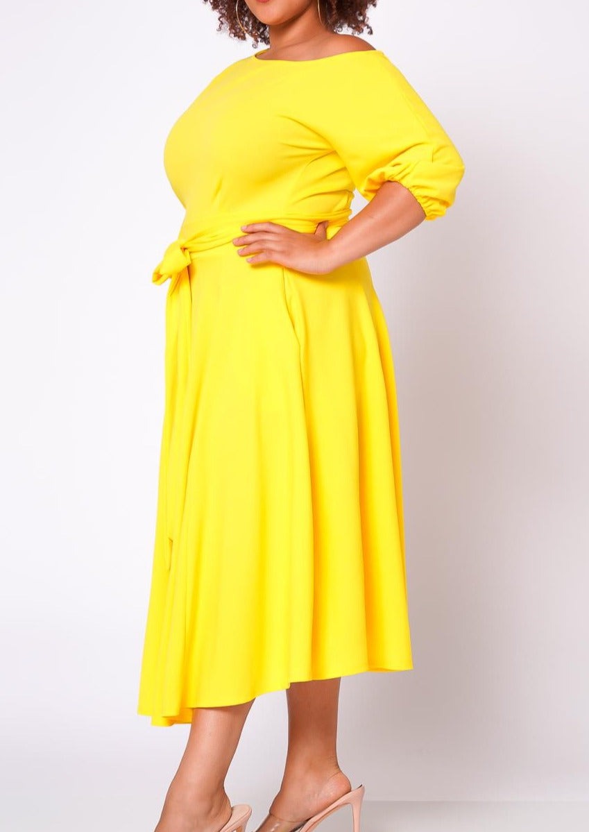 Hi Curvy Plus Size Women Flare Maxi Dress Made In USA