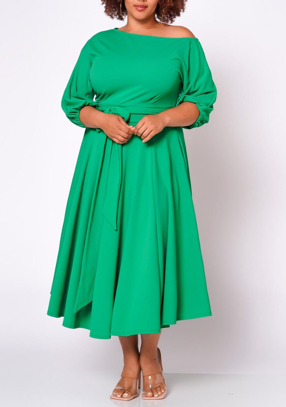Hi Curvy Plus Size Women Flare Maxi Dress Made In USA