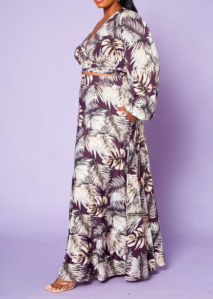Hi Curvy Plus Size Women Luxurious blouse Top with Maxi Skirt Set Made In USA