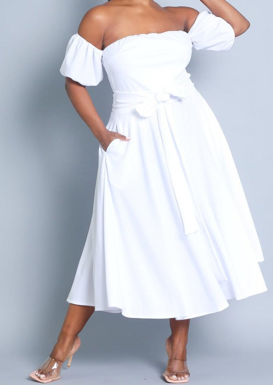 Hi Curvy Plus Size Attached Sleeves Tube Fit and Flare Dress Made In USA Hi Curvy Plus Size Attached Sleeves Tube Fit and Flare Dress Made In USA