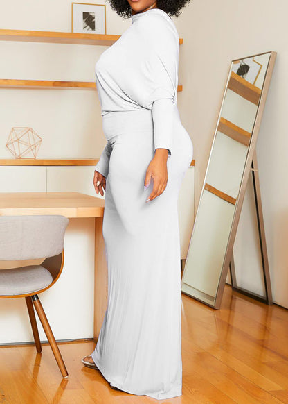 Plus Size Off Shoulder Relaxed Dolman Mermaid Gown