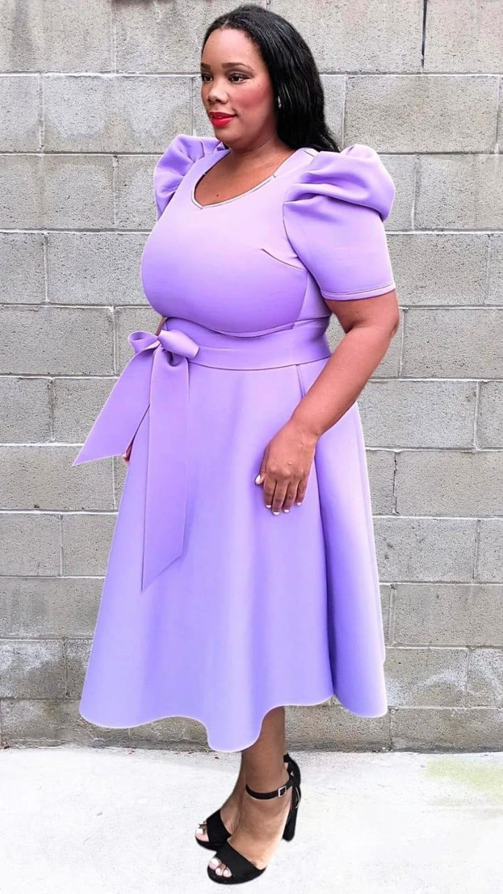 Hi Curvy Plus Size Women Letter Print Fit & Flare Maxi Dress Made In USA